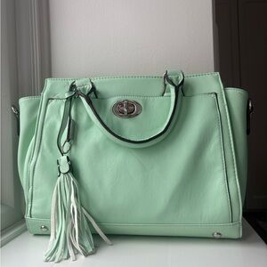 Mint Green Handbag with Tassel